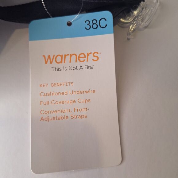 Warners This Is Not A Bra Underwire T-Shirt Bra 38C NWT 01593 Gunmetal Geo Print - Picture 7 of 8